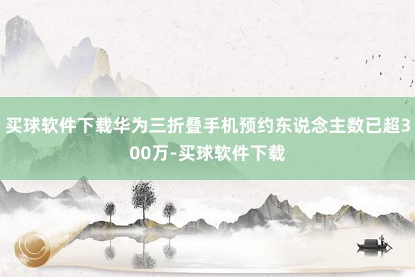 买球软件下载华为三折叠手机预约东说念主数已超300万-买球软件下载