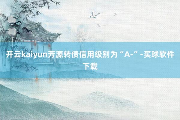 开云kaiyun芳源转债信用级别为“A-”-买球软件下载