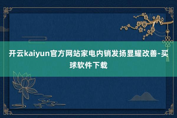开云kaiyun官方网站家电内销发扬显耀改善-买球软件下载