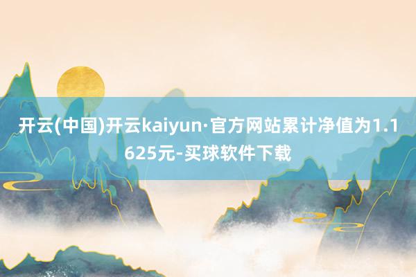 开云(中国)开云kaiyun·官方网站累计净值为1.1625元-买球软件下载