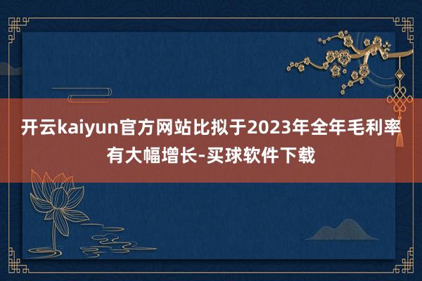 开云kaiyun官方网站比拟于2023年全年毛利率有大幅增长-买球软件下载