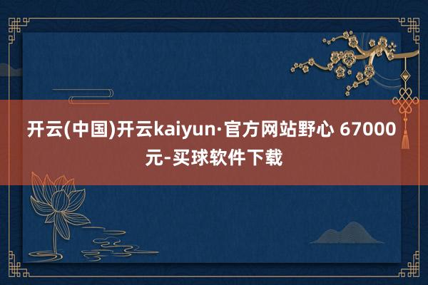 开云(中国)开云kaiyun·官方网站野心 67000 元-买球软件下载