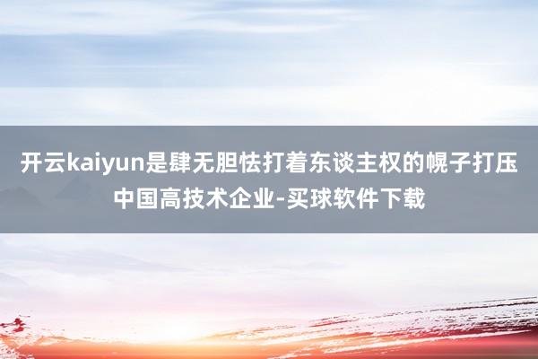 开云kaiyun是肆无胆怯打着东谈主权的幌子打压中国高技术企业-买球软件下载