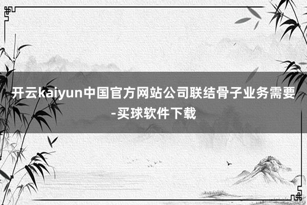 开云kaiyun中国官方网站公司联结骨子业务需要-买球软件下载