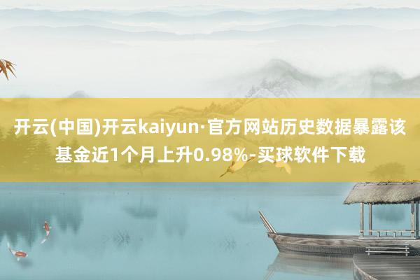 开云(中国)开云kaiyun·官方网站历史数据暴露该基金近1个月上升0.98%-买球软件下载