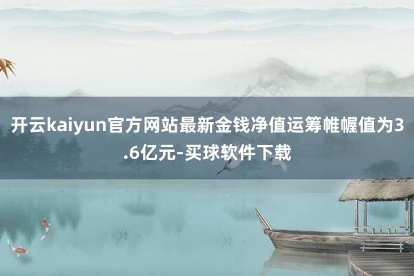 开云kaiyun官方网站最新金钱净值运筹帷幄值为3.6亿元-买球软件下载