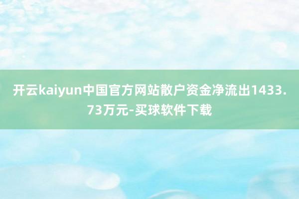 开云kaiyun中国官方网站散户资金净流出1433.73万元-买球软件下载