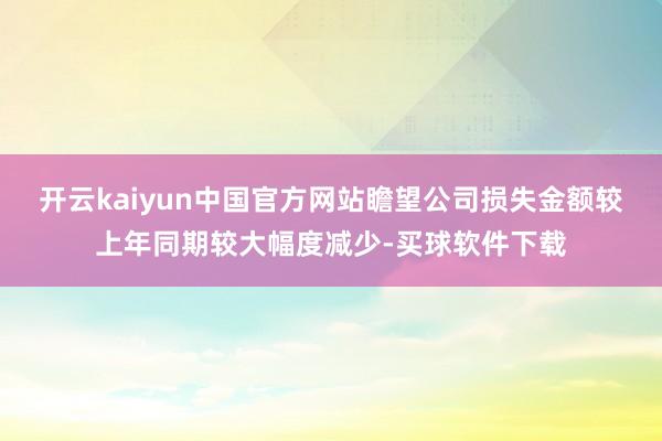 开云kaiyun中国官方网站瞻望公司损失金额较上年同期较大幅度减少-买球软件下载