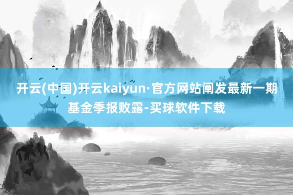开云(中国)开云kaiyun·官方网站阐发最新一期基金季报败露-买球软件下载