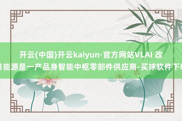 开云(中国)开云kaiyun·官方网站VLAI 改日能源是一产品身智能中枢零部件供应商-买球软件下载